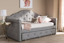 Load image into Gallery viewer, Baxton Studio Emilie Modern and Contemporary Grey Fabric Upholstered Daybed with Trundle
