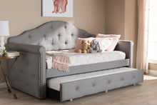 Load image into Gallery viewer, Baxton Studio Emilie Modern and Contemporary Grey Fabric Upholstered Daybed with Trundle