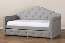 Load image into Gallery viewer, Baxton Studio Emilie Modern and Contemporary Grey Fabric Upholstered Daybed with Trundle