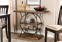 Load image into Gallery viewer, Baxton Studio Lavelle Vintage Rustic Industrial Style Walnut Brown Wood and Dark Bronze-Finished Metal Circular Console Table