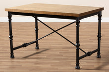Load image into Gallery viewer, Baxton Studio Verdin Vintage Rustic Industrial Style Wood and Dark Bronze-finished Criss Cross Desk