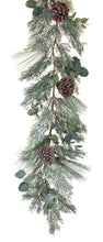 Load image into Gallery viewer, Frosted Pine and Eucalyptus Holiday Garland (Set of 2)
