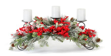 Load image into Gallery viewer, Frosted Pine and Mixed Berry Centerpiece Candle Holder 31"L