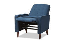 Load image into Gallery viewer, Baxton Studio Mathias Mid-century Modern Blue Fabric Upholstered Lounge Chair