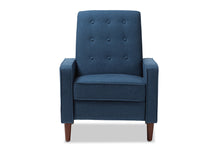 Load image into Gallery viewer, Baxton Studio Mathias Mid-century Modern Blue Fabric Upholstered Lounge Chair