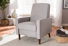 Load image into Gallery viewer, Baxton Studio Mathias Mid-century Modern Light Grey Fabric Upholstered Lounge Chair