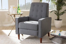 Load image into Gallery viewer, Baxton Studio Mathias Mid-century Modern Grey Fabric Upholstered Lounge Chair