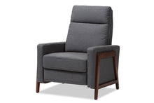 Load image into Gallery viewer, Baxton Studio Halstein Mid-century Modern Grey Fabric Upholstered Lounge Chair
