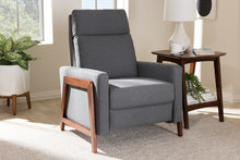 Load image into Gallery viewer, Baxton Studio Halstein Mid-century Modern Grey Fabric Upholstered Lounge Chair