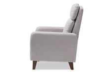 Load image into Gallery viewer, Baxton Studio Casanova Mid-century Modern Light Grey Fabric Upholstered Lounge Chair