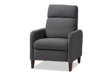 Load image into Gallery viewer, Baxton Studio Casanova Mid-century Modern Grey Fabric Upholstered Lounge Chair