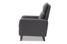 Load image into Gallery viewer, Baxton Studio Casanova Mid-century Modern Grey Fabric Upholstered Lounge Chair