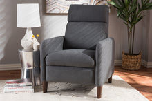 Load image into Gallery viewer, Baxton Studio Casanova Mid-century Modern Grey Fabric Upholstered Lounge Chair
