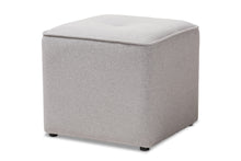 Load image into Gallery viewer, Baxton Studio Corinne Modern and Contemporary Light Grey Fabric Upholstered Ottoman