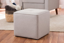 Load image into Gallery viewer, Baxton Studio Corinne Modern and Contemporary Light Grey Fabric Upholstered Ottoman