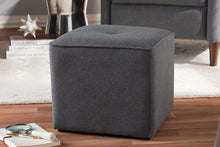 Load image into Gallery viewer, Baxton Studio Corinne Modern and Contemporary Dark Grey Fabric Upholstered Ottoman