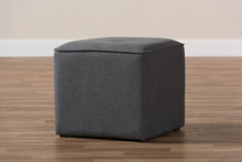 Load image into Gallery viewer, Baxton Studio Corinne Modern and Contemporary Dark Grey Fabric Upholstered Ottoman