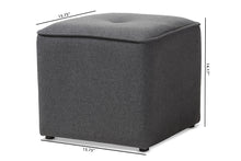 Load image into Gallery viewer, Baxton Studio Corinne Modern and Contemporary Dark Grey Fabric Upholstered Ottoman