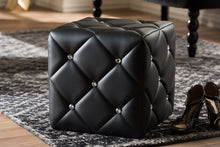 Load image into Gallery viewer, Baxton Studio Stacey Modern and Contemporary Black Faux Leather Upholstered Ottoman
