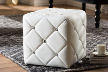 Load image into Gallery viewer, Baxton Studio Stacey Modern and Contemporary White Faux Leather Upholstered Ottoman