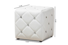Load image into Gallery viewer, Baxton Studio Stacey Modern and Contemporary White Faux Leather Upholstered Ottoman