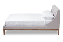 Load image into Gallery viewer, Baxton Studio Louvain Modern and Contemporary Greyish Beige Fabric Upholstered Walnut-Finished Full Sized Platform Bed