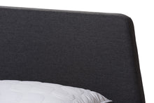 Load image into Gallery viewer, Baxton Studio Sinclaire Modern and Contemporary Dark Grey Fabric Upholstered Walnut-Finished Queen Sized Platform Bed