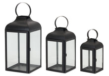 Load image into Gallery viewer, Modern Black Metal Lantern (Set of 2)