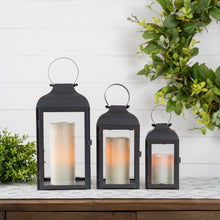 Load image into Gallery viewer, Modern Black Metal Lantern (Set of 2)