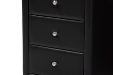 Load image into Gallery viewer, Baxton Studio Tessa Modern and Contemporary Black Faux Leather Upholstered 3-Drawer Nightstand