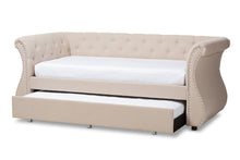 Load image into Gallery viewer, Baxton Studio Cherine Classic and Contemporary Beige Fabric Upholstered Daybed with Trundle