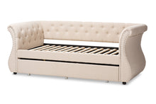 Load image into Gallery viewer, Baxton Studio Cherine Classic and Contemporary Beige Fabric Upholstered Daybed with Trundle