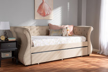 Load image into Gallery viewer, Baxton Studio Cherine Classic and Contemporary Beige Fabric Upholstered Daybed with Trundle