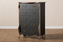 Load image into Gallery viewer, Baxton Studio Romilly Country Cottage Farmhouse Black and Oak-Finished Wood 5-Drawer Chest