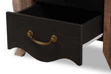 Load image into Gallery viewer, Baxton Studio Romilly Country Cottage Farmhouse Black and Oak-Finished Wood 2-Drawer Nightstand