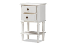 Load image into Gallery viewer, Baxton Studio Audrey Country Cottage Farmhouse White Finished 2-Drawer Nightstand