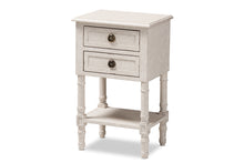 Load image into Gallery viewer, Baxton Studio Lenore Country Cottage Farmhouse Whitewashed 2-Drawer Nightstand