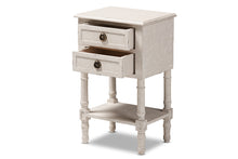 Load image into Gallery viewer, Baxton Studio Lenore Country Cottage Farmhouse Whitewashed 2-Drawer Nightstand