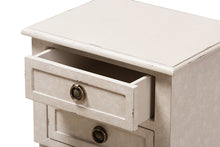 Load image into Gallery viewer, Baxton Studio Lenore Country Cottage Farmhouse Whitewashed 2-Drawer Nightstand
