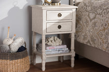 Load image into Gallery viewer, Baxton Studio Lenore Country Cottage Farmhouse Whitewashed 2-Drawer Nightstand