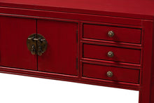 Load image into Gallery viewer, Baxton Studio Melodie Classic and Antique Red Finished Wood Bronze Finished Accents 6-Drawer Console Table