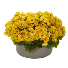 Load image into Gallery viewer, Geranium Artificial Plant in Stone Planter UV Resistant (Indoor/Outdoor)