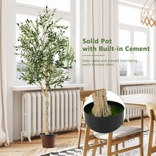 Load image into Gallery viewer, 6 Feet 2-Pack Artificial Olive Tree in Cement Pot
