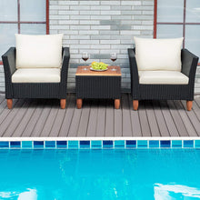 Load image into Gallery viewer, 3 Pieces Outdoor Patio Rattan Furniture Set with Coffee Table