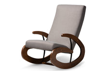 Load image into Gallery viewer, Baxton Studio Kaira Modern and Contemporary Gray Fabric Upholstered and Walnut-Finished Wood Rocking Chair