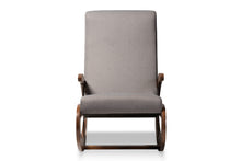 Load image into Gallery viewer, Baxton Studio Kaira Modern and Contemporary Gray Fabric Upholstered and Walnut-Finished Wood Rocking Chair