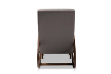 Load image into Gallery viewer, Baxton Studio Kaira Modern and Contemporary 2-Piece Gray Fabric Upholstered and Walnut-Finished Wood Rocking Chair and Ottoman Set