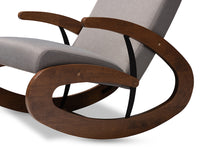 Load image into Gallery viewer, Baxton Studio Kaira Modern and Contemporary 2-Piece Gray Fabric Upholstered and Walnut-Finished Wood Rocking Chair and Ottoman Set