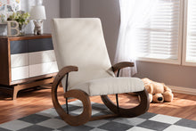 Load image into Gallery viewer, Baxton Studio Kaira Modern and Contemporary Light Beige Fabric Upholstered and Walnut-Finished Wood Rocking Chair