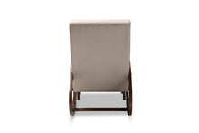 Load image into Gallery viewer, Baxton Studio Kaira Modern and Contemporary 2-Piece Light Beige Fabric Upholstered and Walnut-Finished Wood Rocking Chair and Ottoman Set